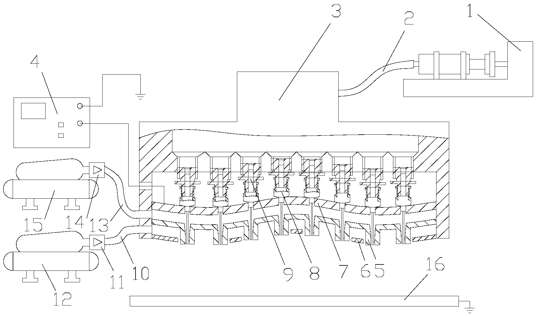 Multi-spray-head electrostatic spinning device