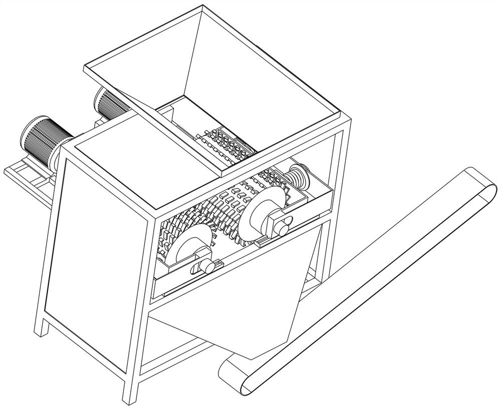 Ultra-large decoration garbage reducing, bag breaking and feeding all-in-one machine and manufacturing method thereof