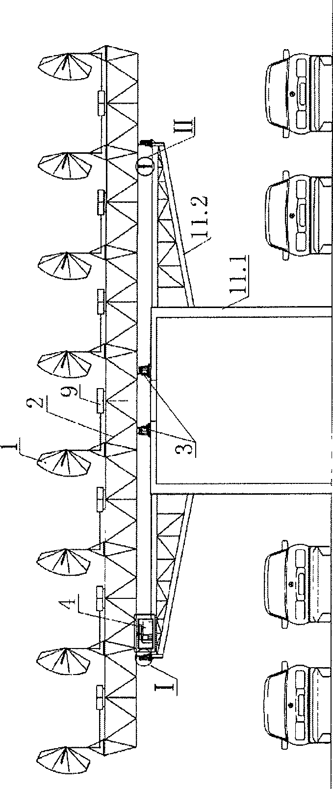 Slewing supporting device for array type solar light-heat power-generation collecting device