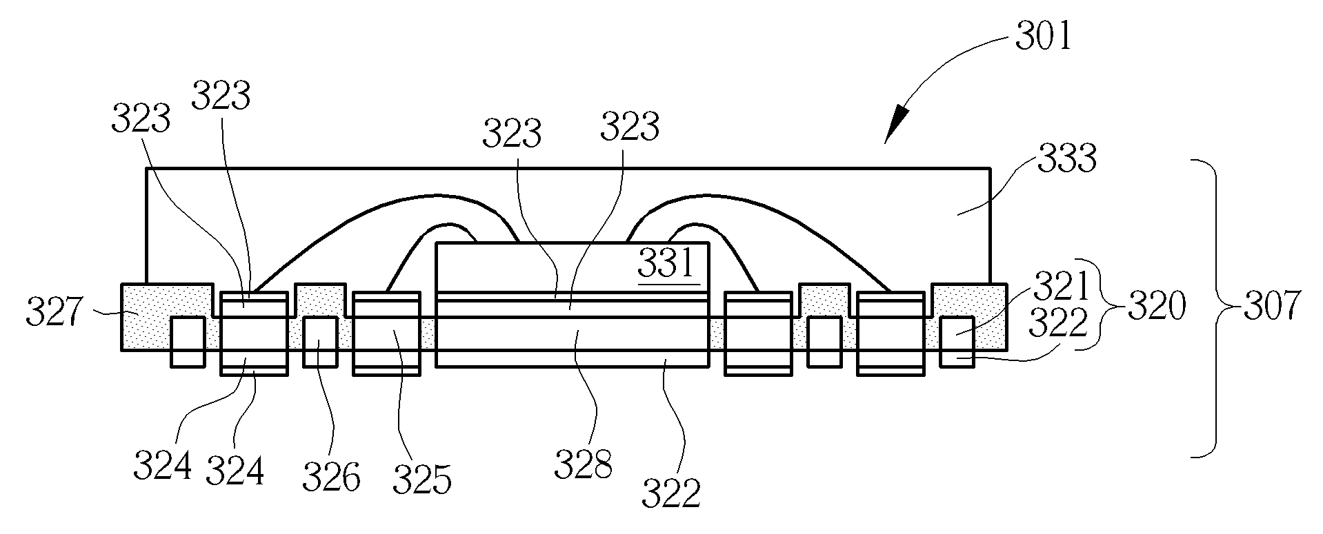 Circuit board structure and packaging structure comprising the circuit board structure