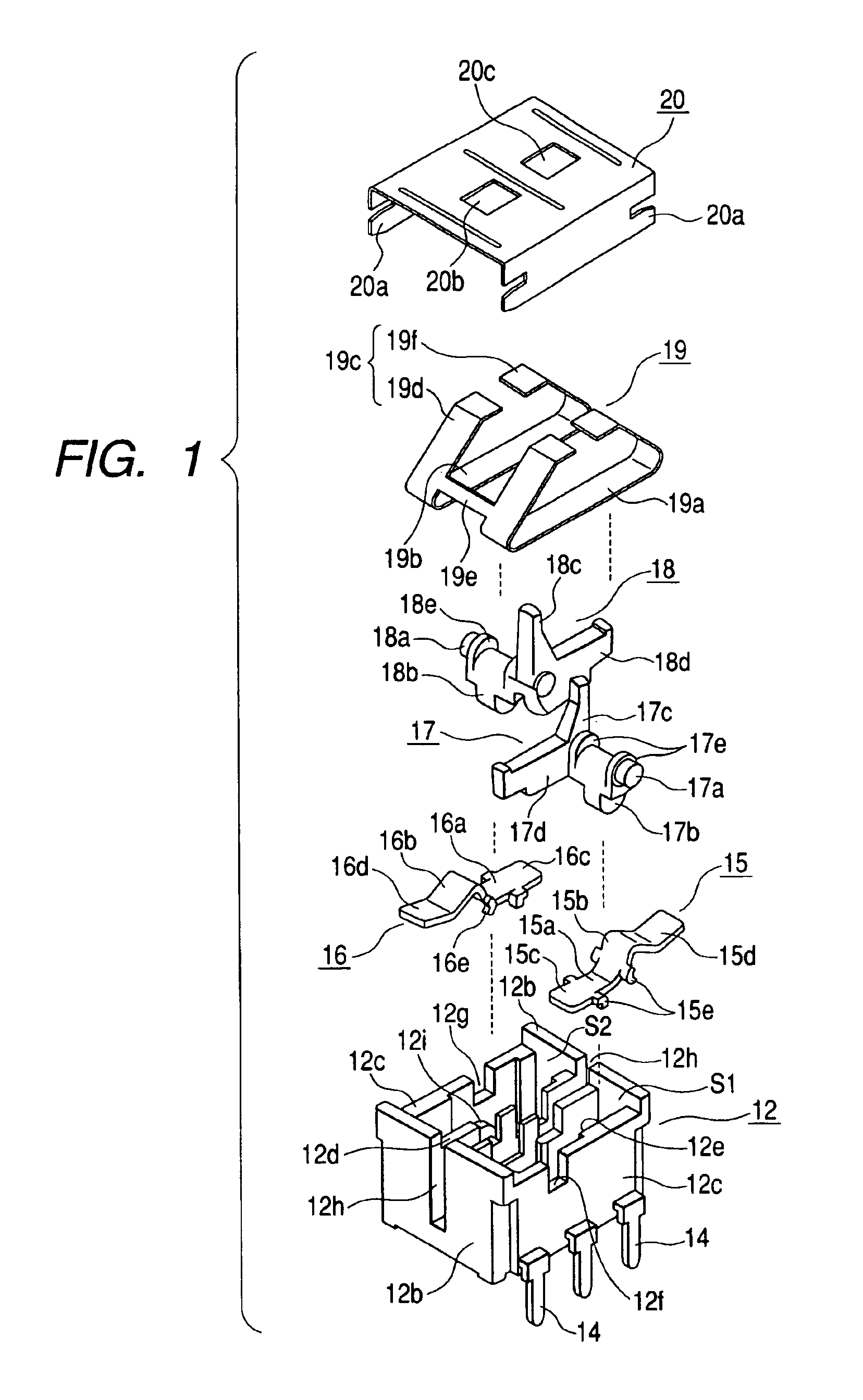 Switch device having good sense of operational touch even when sliding operating knob or rocking operating knob is attached thereto