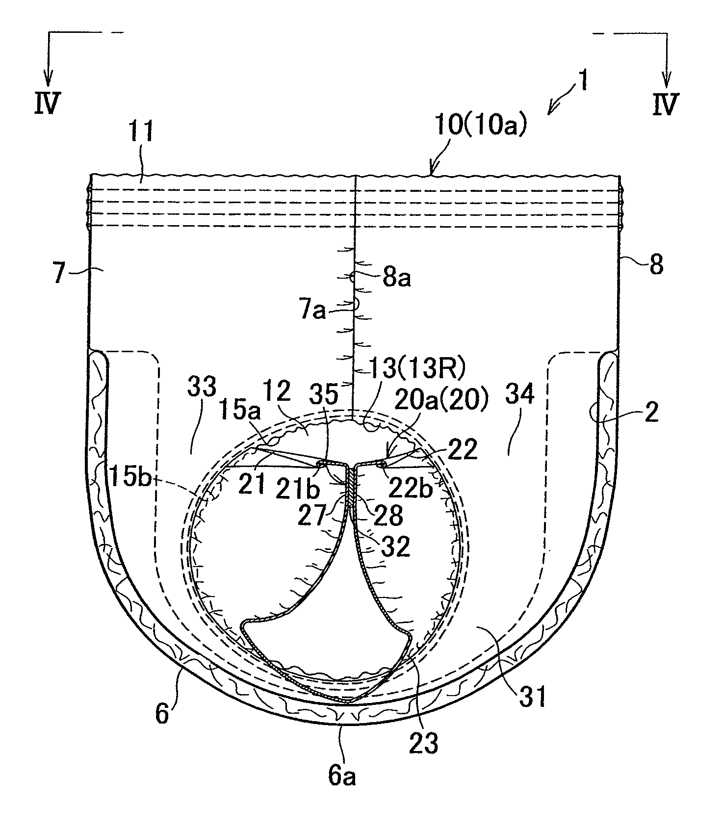 Disposable pull-on type diaper