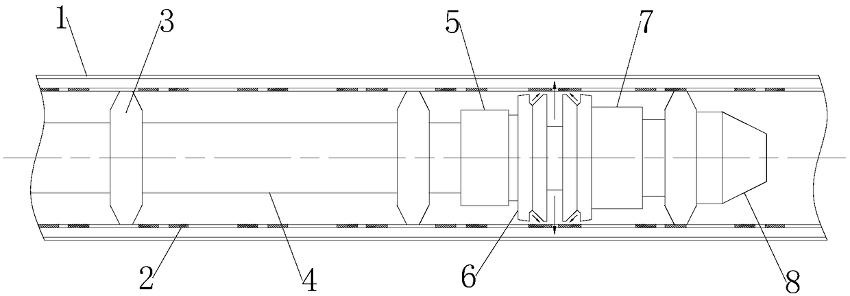 Coal seam gas well washing tool passing through glass fiber reinforced plastics screen pipe and method