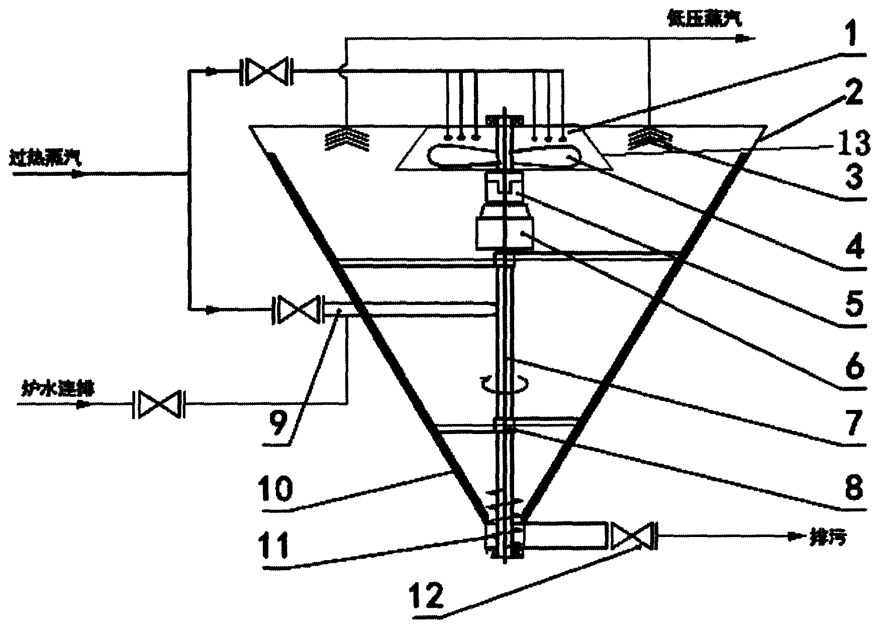 Energy-saving blowdown device for industrial boilers