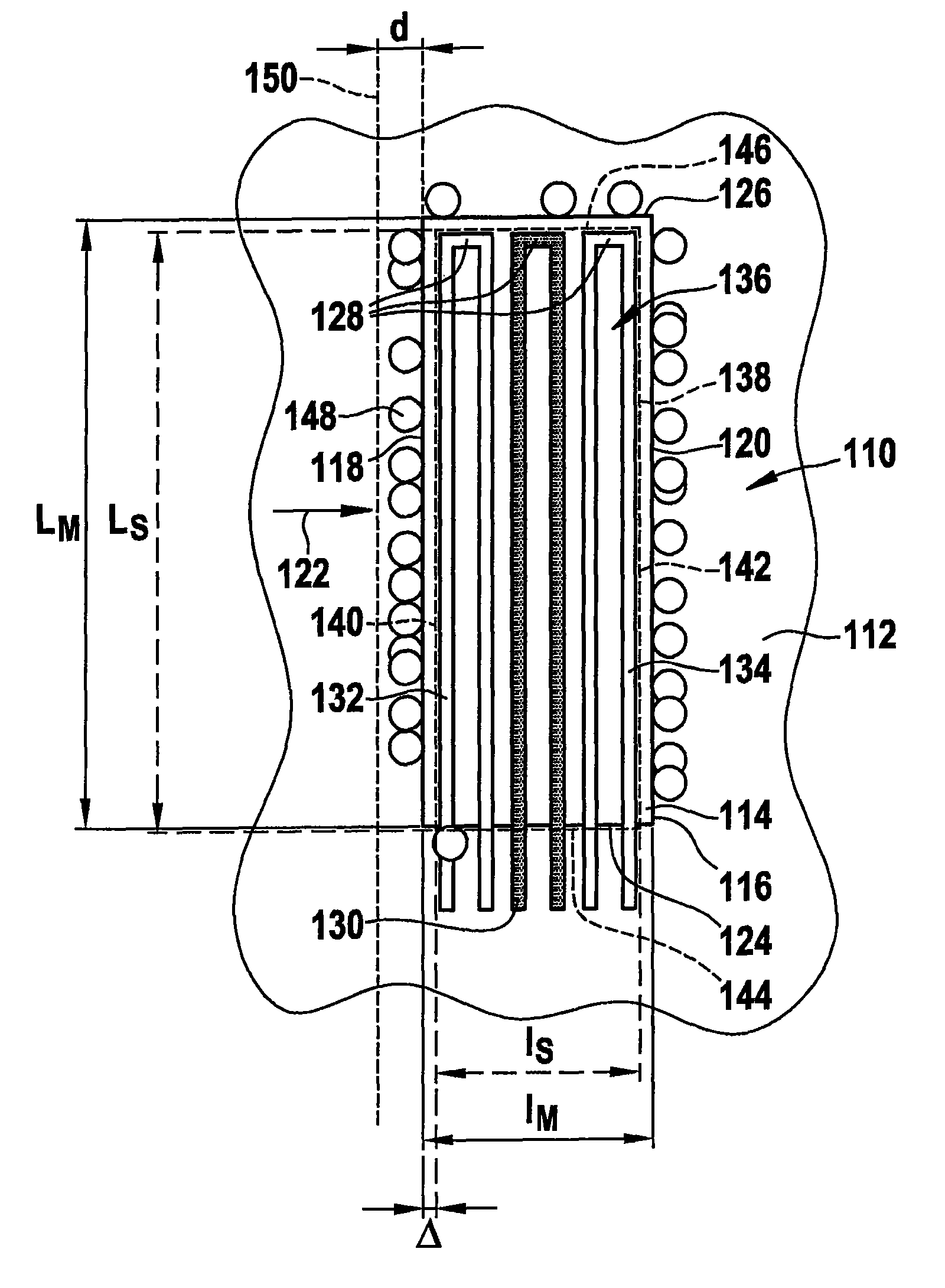 Hot-film air-mass meter having a flow separating element