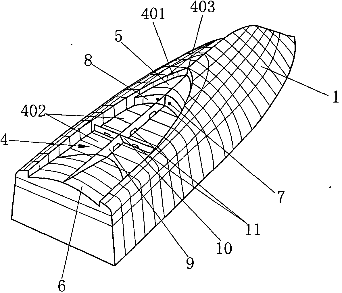 High-speed rounded bilge type boat utilizing air cavity to reduce resistance