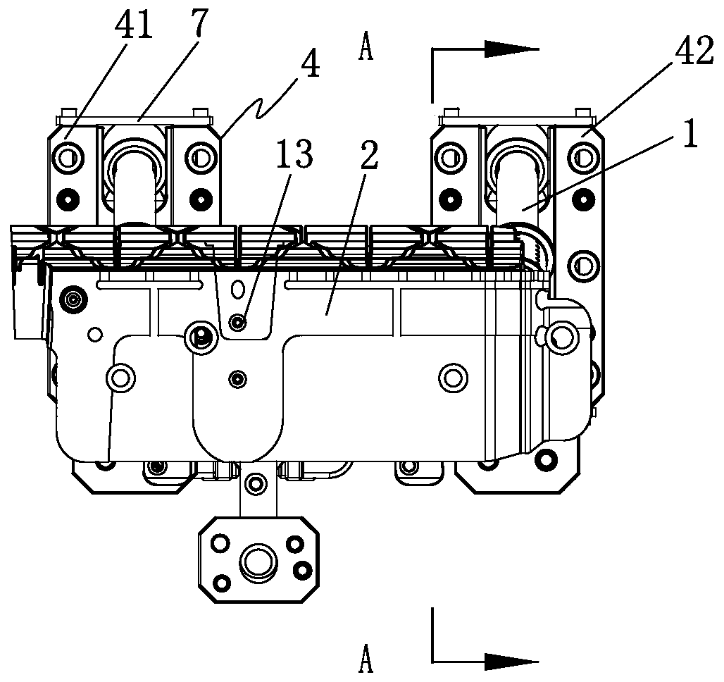 Large-angle demoulding mechanism for inclined-plane deep ribs and large-angle support parts of automobile decorative panels