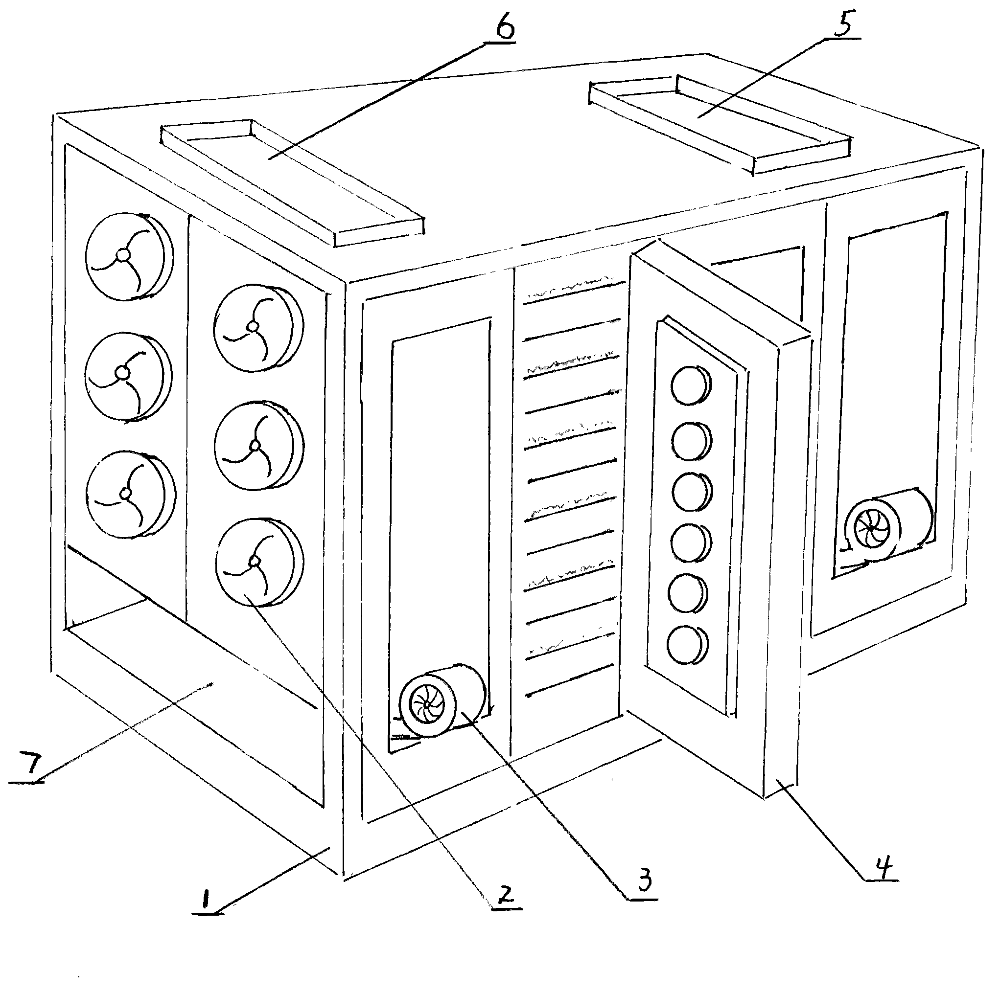 Low-temperature laminated sludge dehydrating and drying box