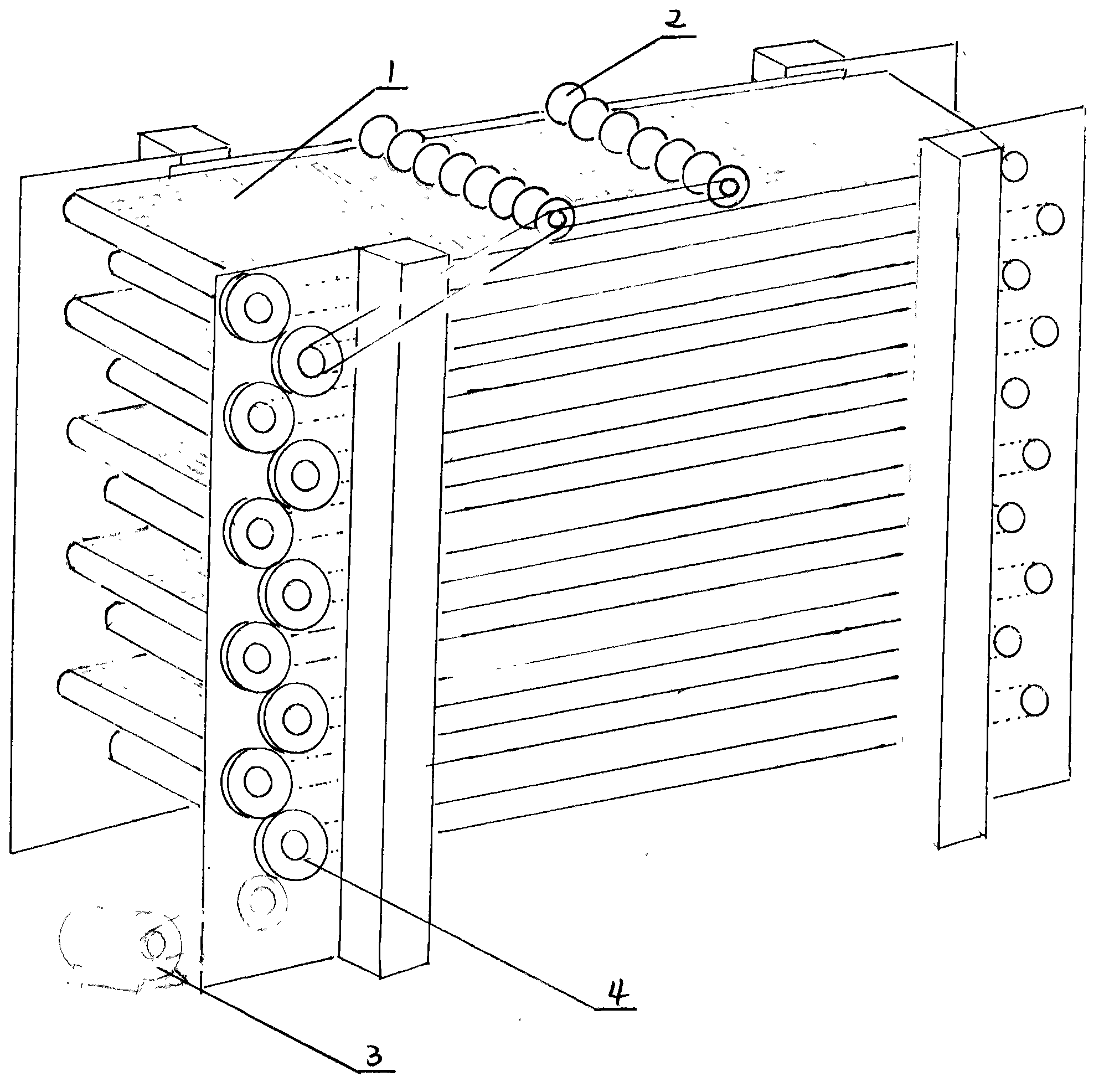 Low-temperature laminated sludge dehydrating and drying box