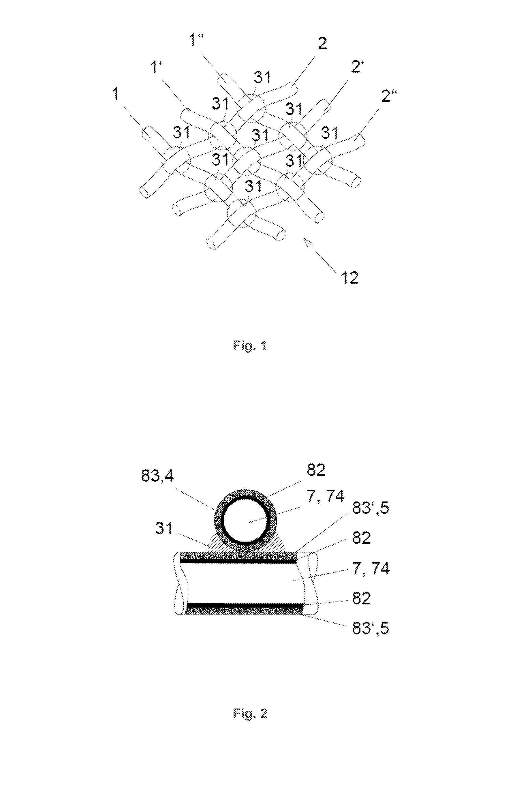 Biosensor array formed by junctions of functionalized electrodes