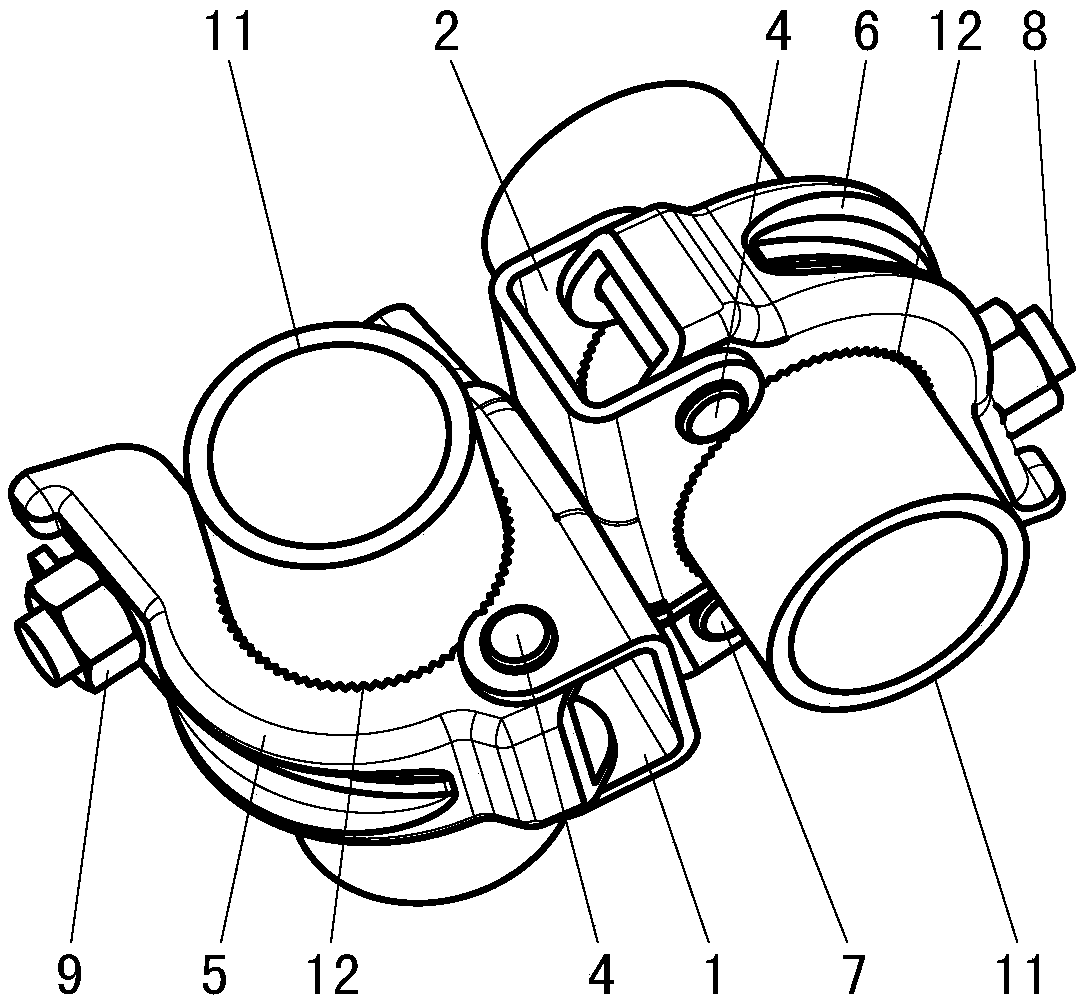 Light rotating anti-slip scaffold steel pipe buckle assembly