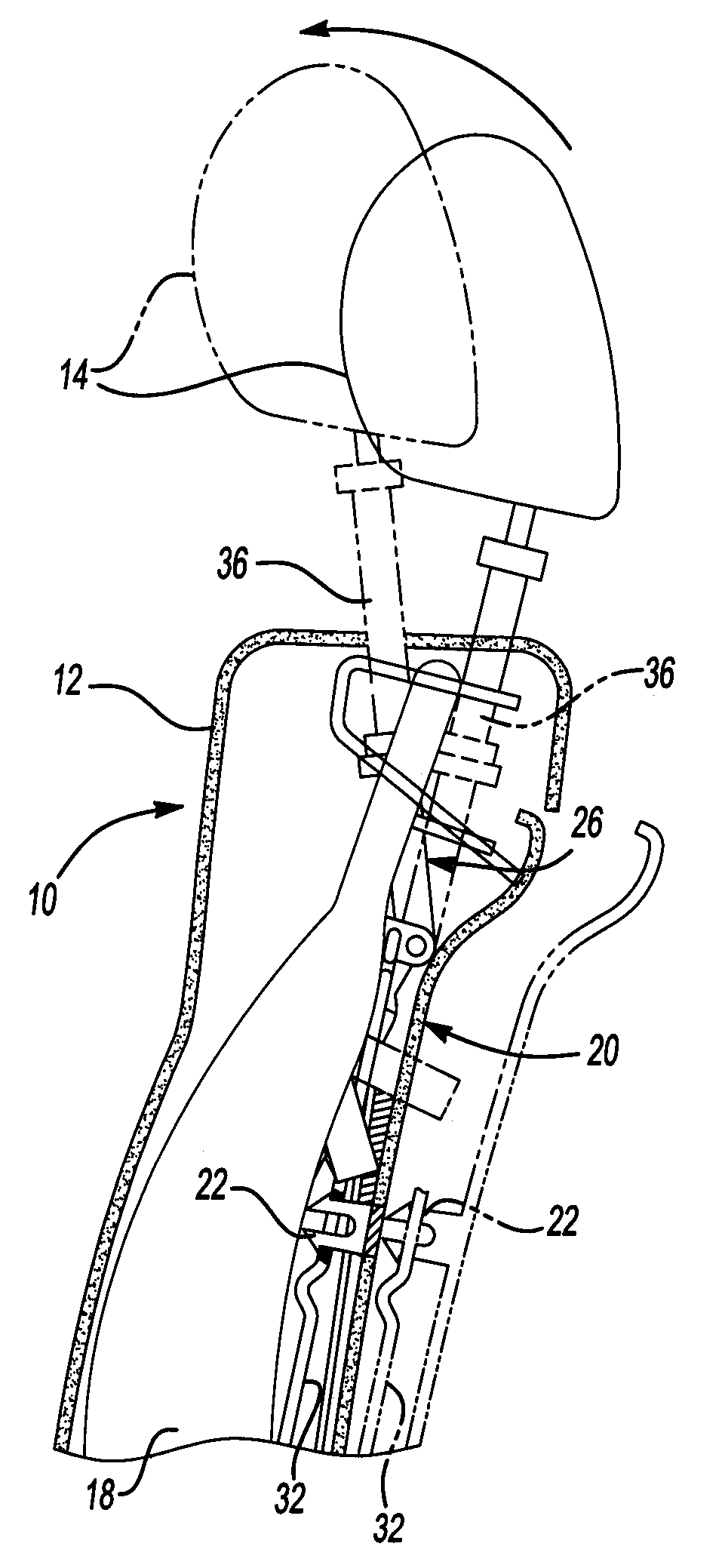 Actuatable back panel for a vehicle seat