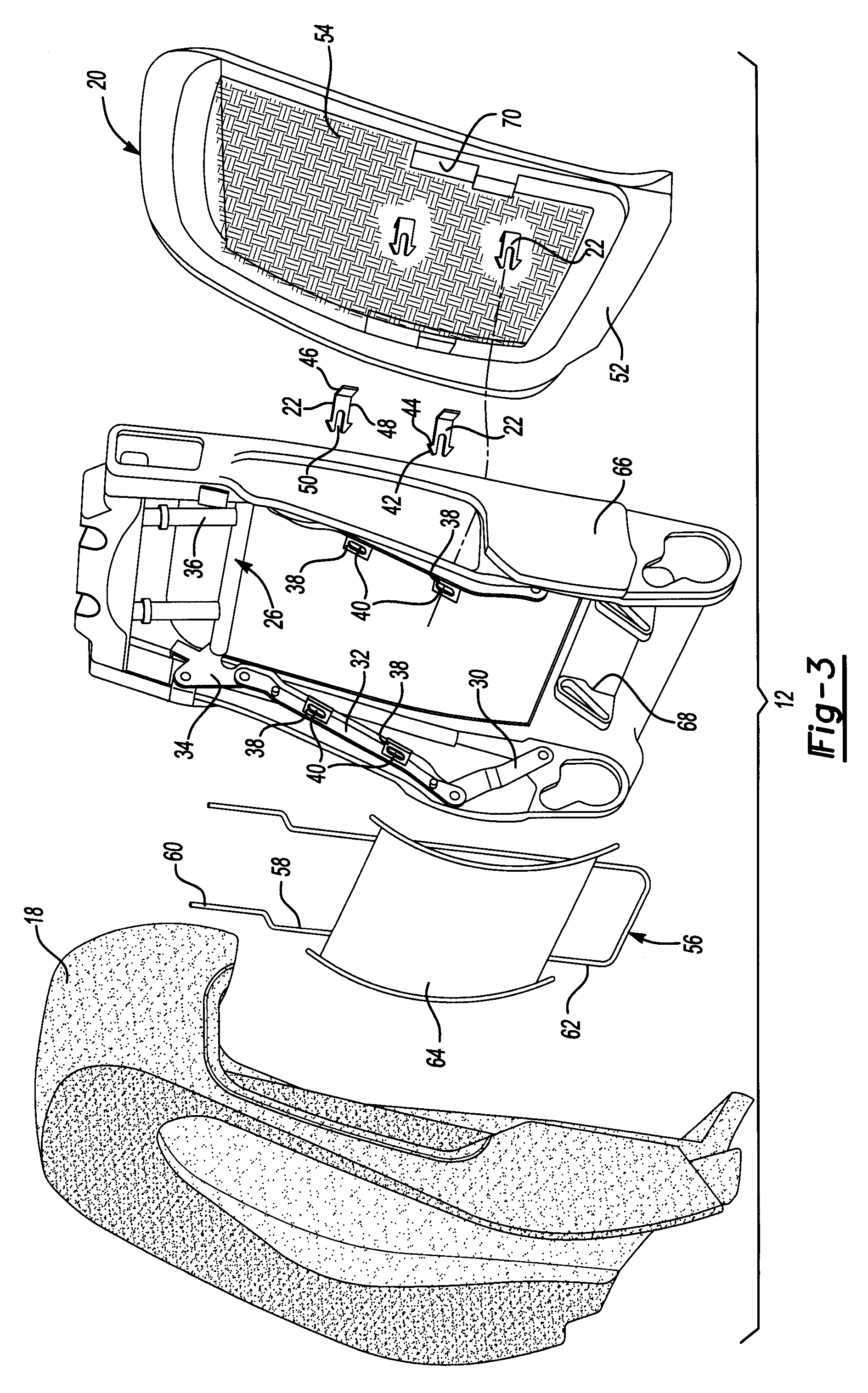 Actuatable back panel for a vehicle seat