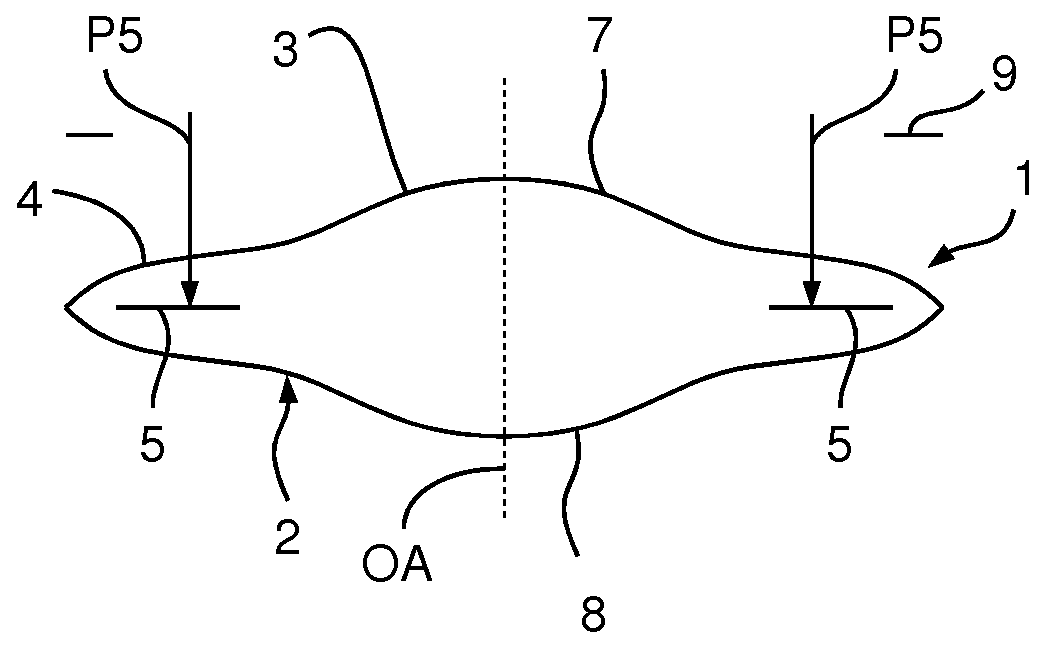 Intraocular lens provided for implantation into an eye and device for changing the optical effect of an implanted intraocular lens