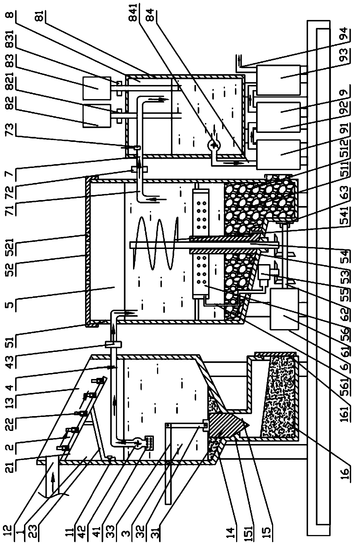 Riverway eutrophication sewage recycling treatment device