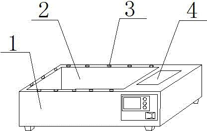 Thermostatic water bath provided with heating piece fixing device