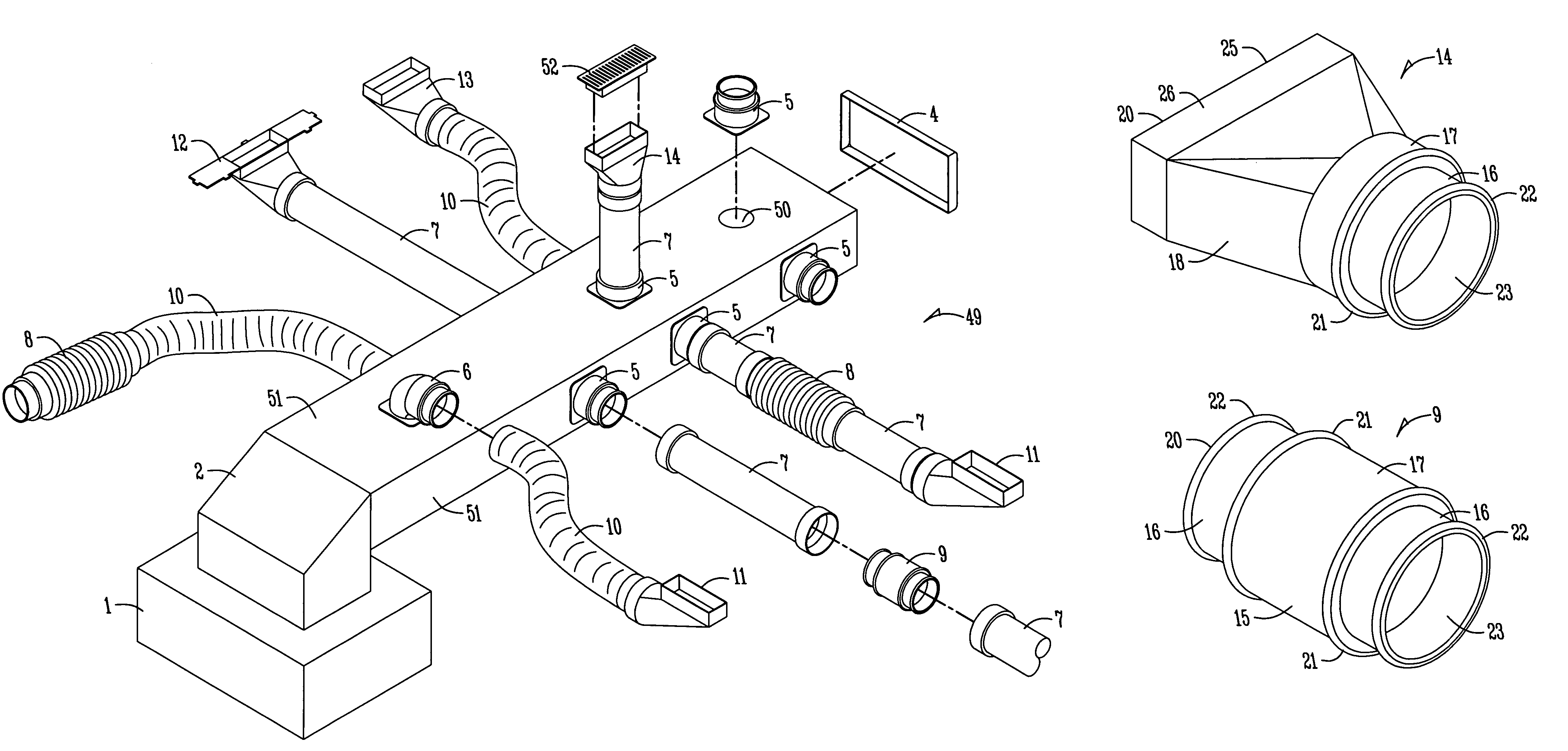 Plastic HVAC component system and method for installing the same