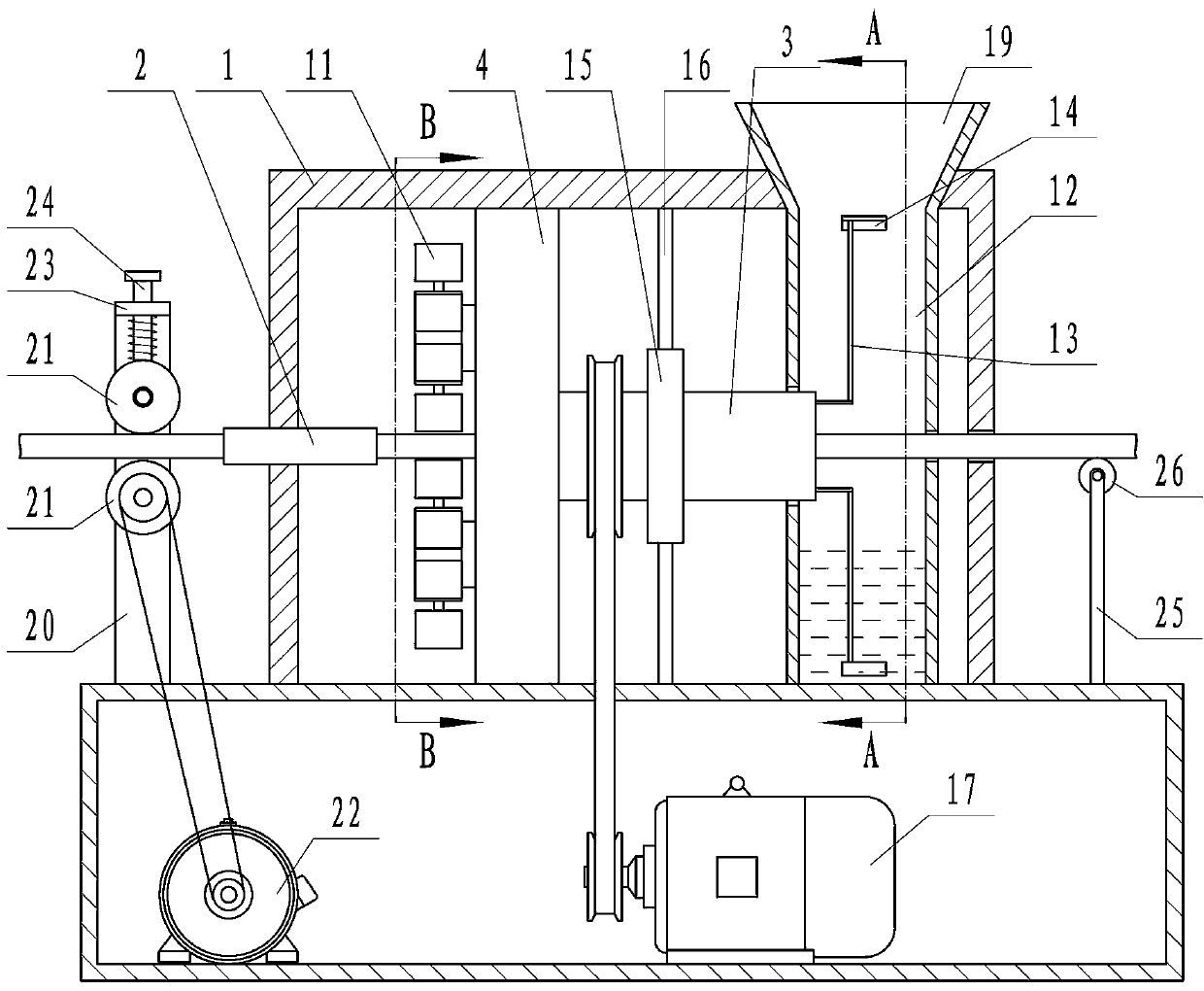 A reprocessing device for construction waste steel bars