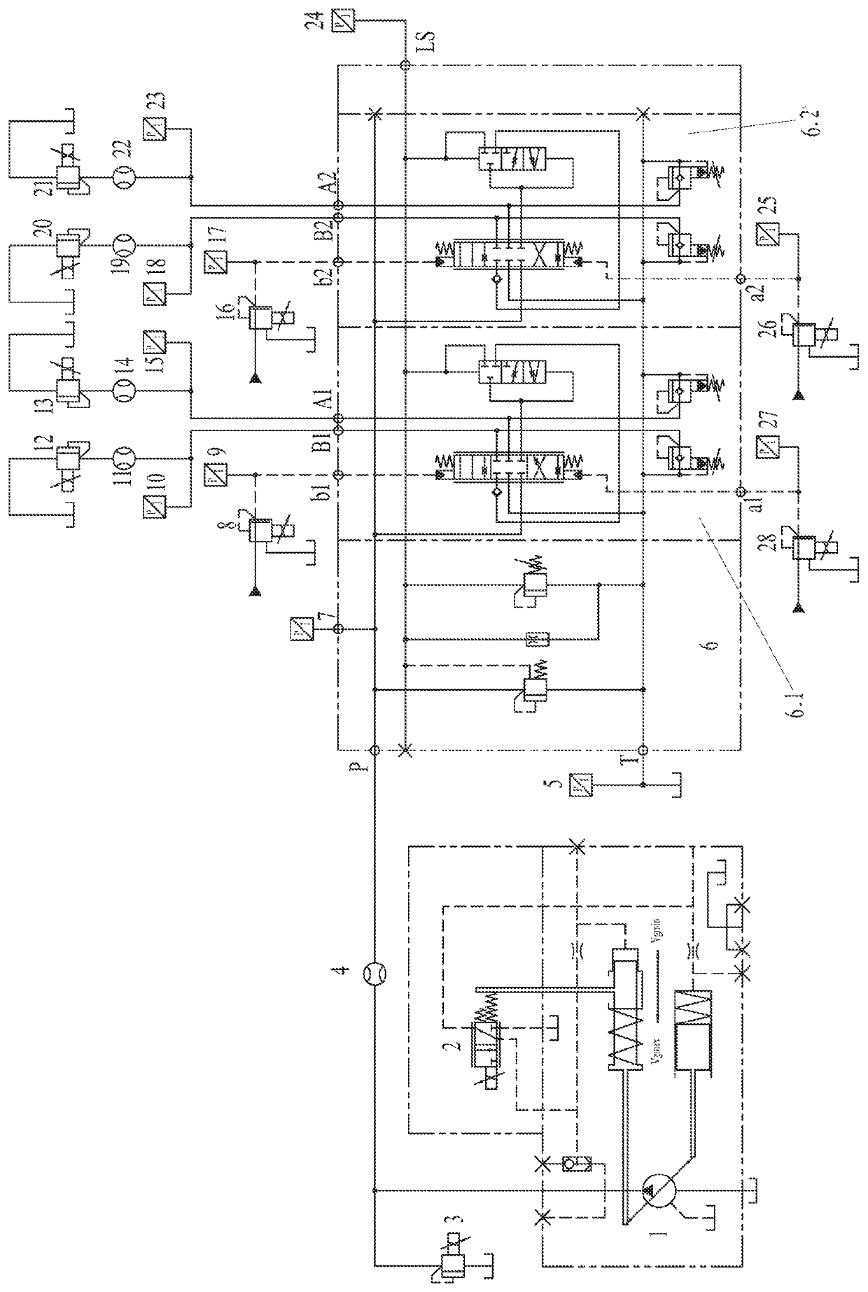 Load-sensitive multi-path valve testing device and testing method