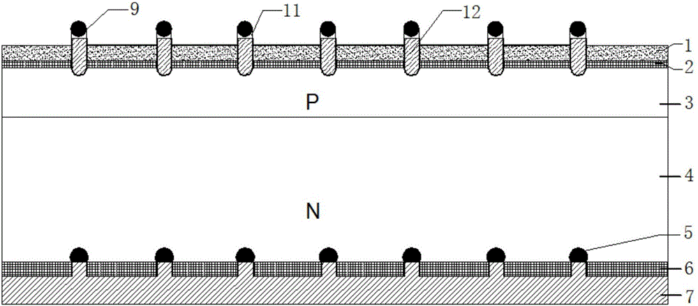 N-type crystalline silicon solar cell structure and preparation method thereof