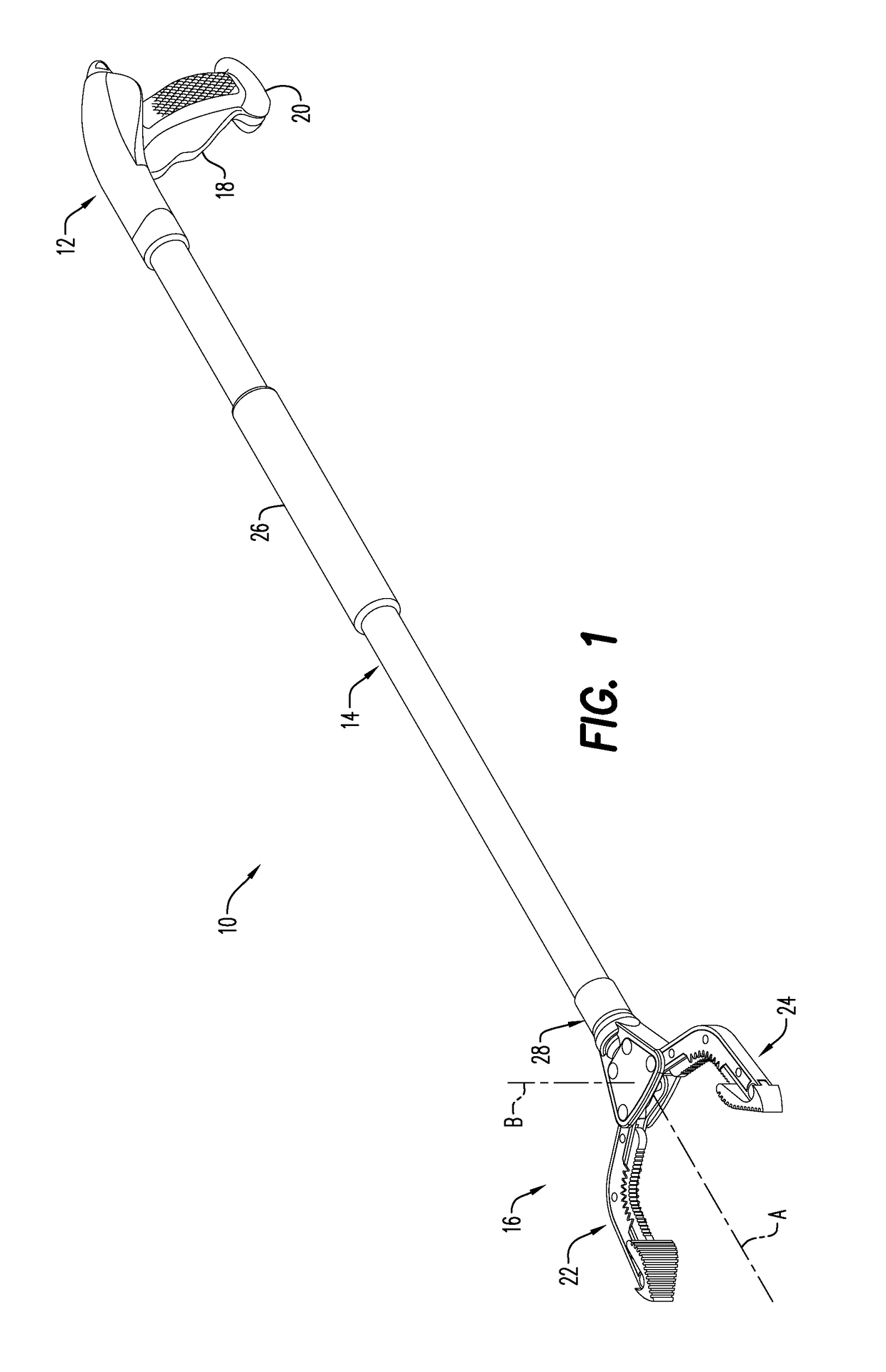 Reaching and grasping tool with improved gripping heads