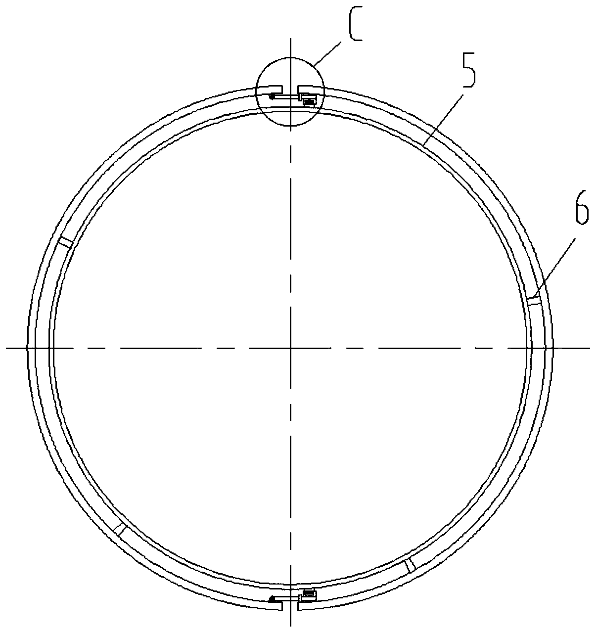 Force-increasing demolding device for large-diameter vertical shaft template