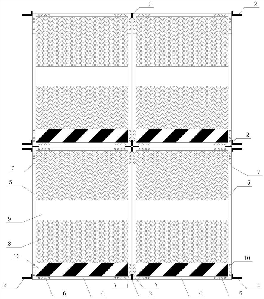 Multi-purpose lossless quick mounting and dismounting edge protection net