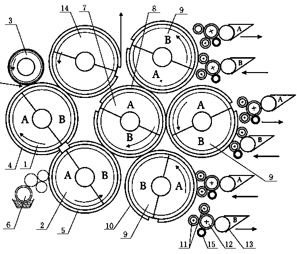 Single-sided and double-sided dual-purpose connecting line face-to-face printing offset press and printing method thereof