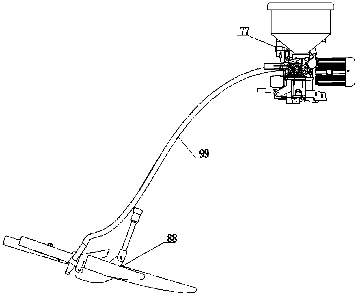 Synchronous fertilization device for fertilizer spreader