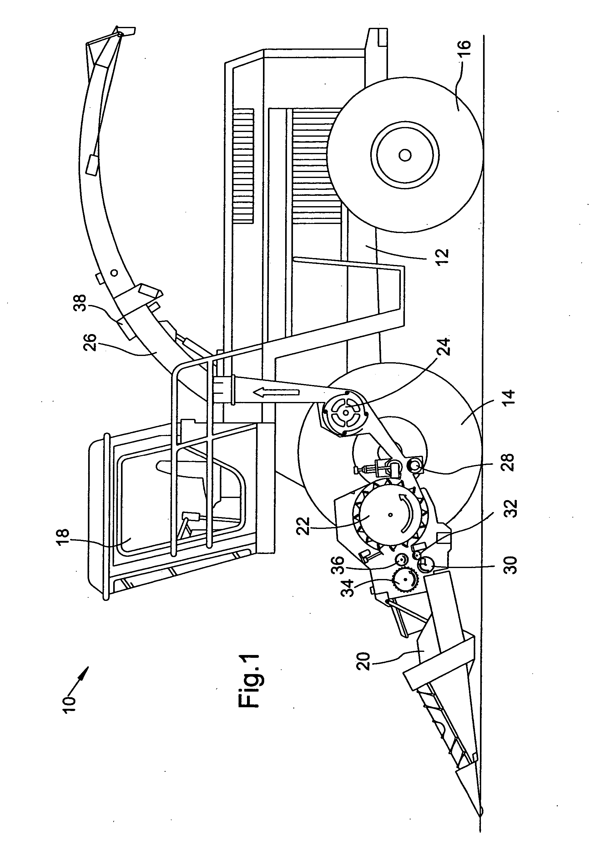 Harvesting machine with an adjustable chopping means