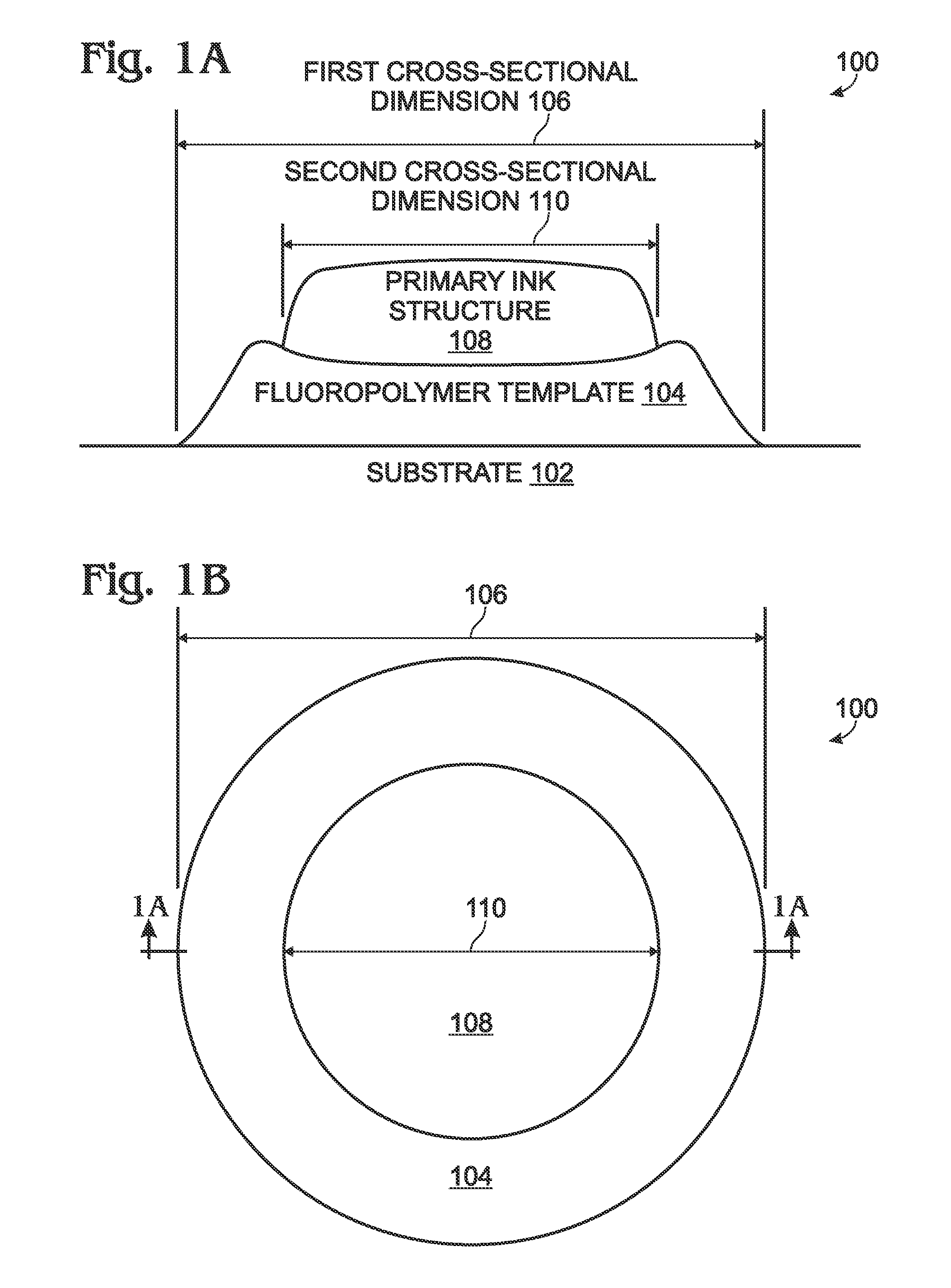 Controlling printed ink line widths using fluoropolymer templates