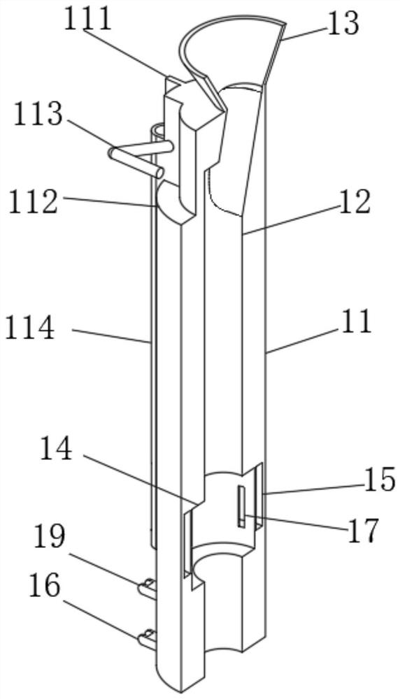 Hole digging and feeding device for broad bean reseeding