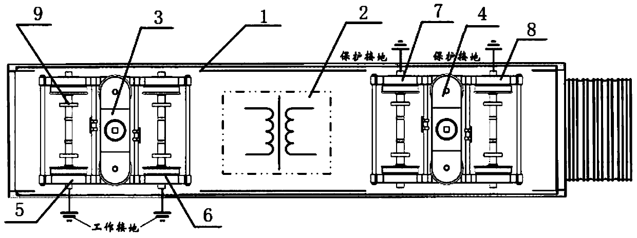 Working grounding and safe grounding independent distribution method suitable for high-speed train