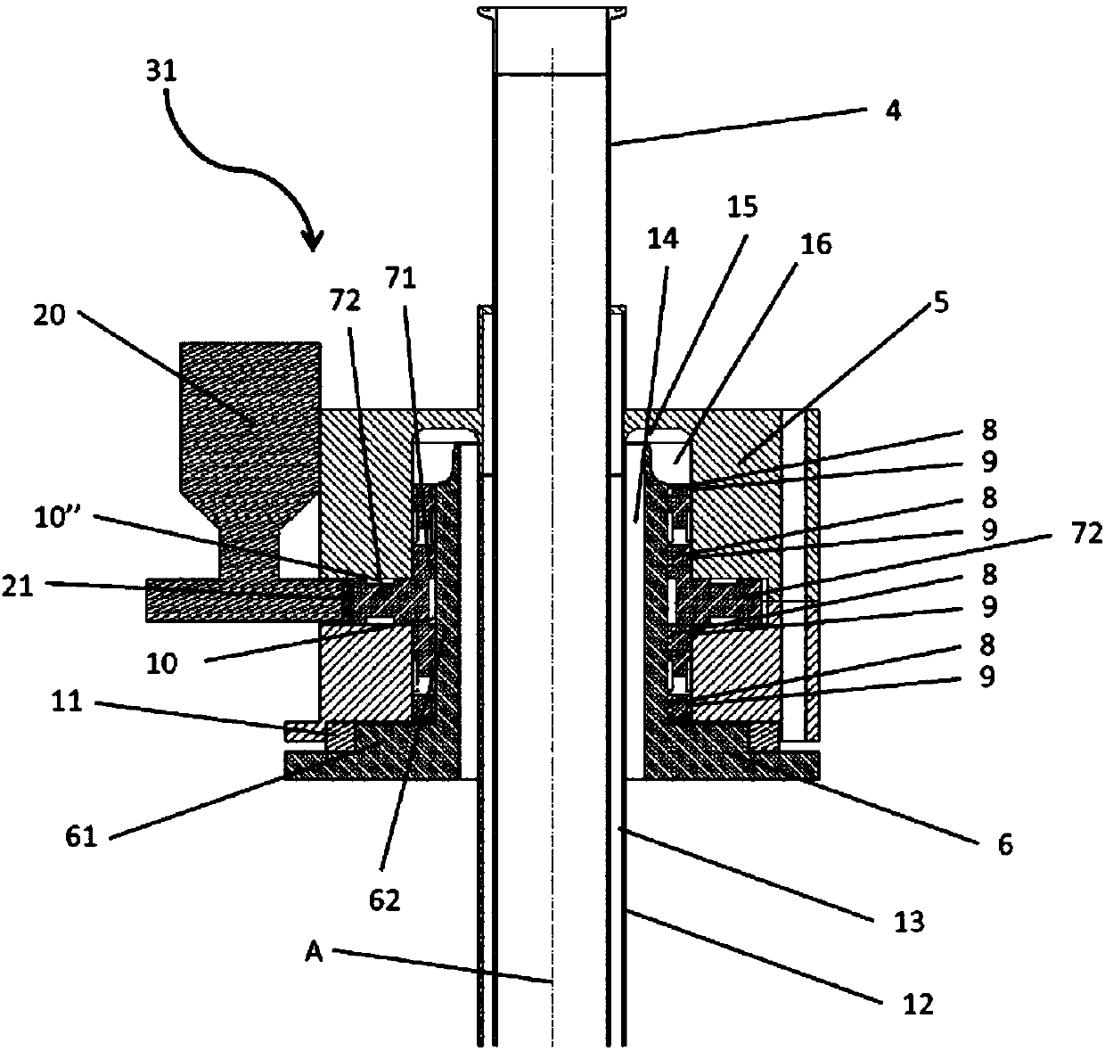 Swivel arrangement for carousel filler