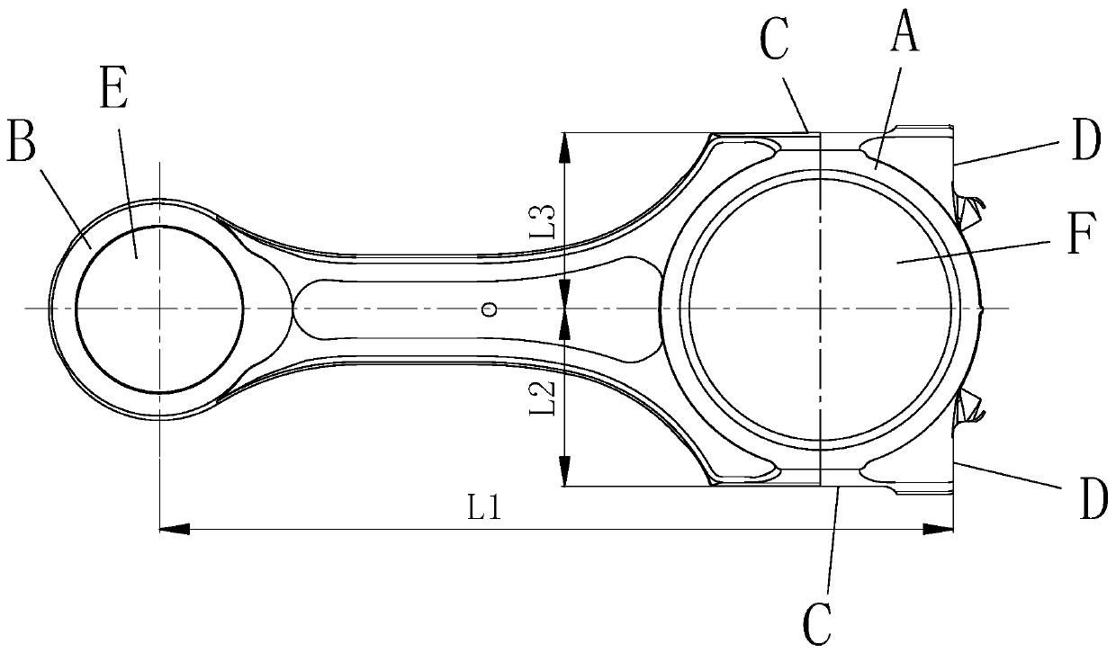 Detection device and method for detecting positional precision of connecting rod side surface and cover base surface