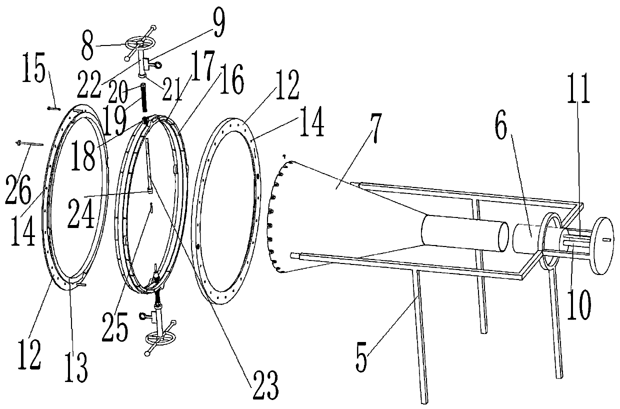 Aircraft engine tail spray disassembling auxiliary tool