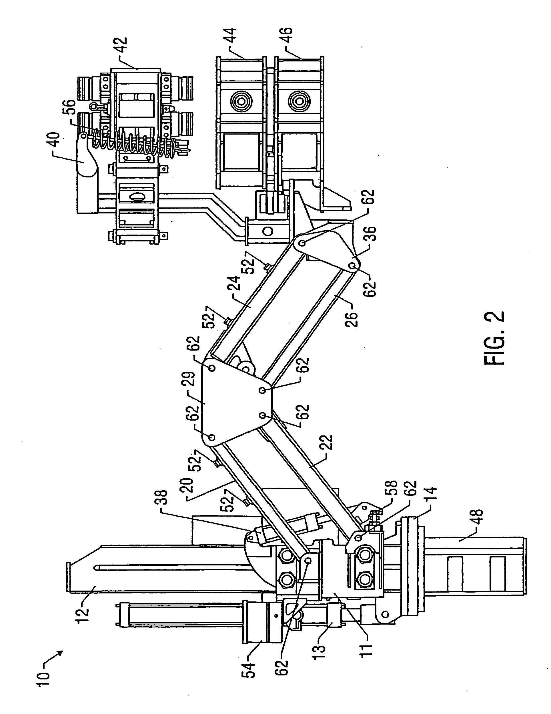 Automated arm for positioning of drilling tools such as an iron roughneck