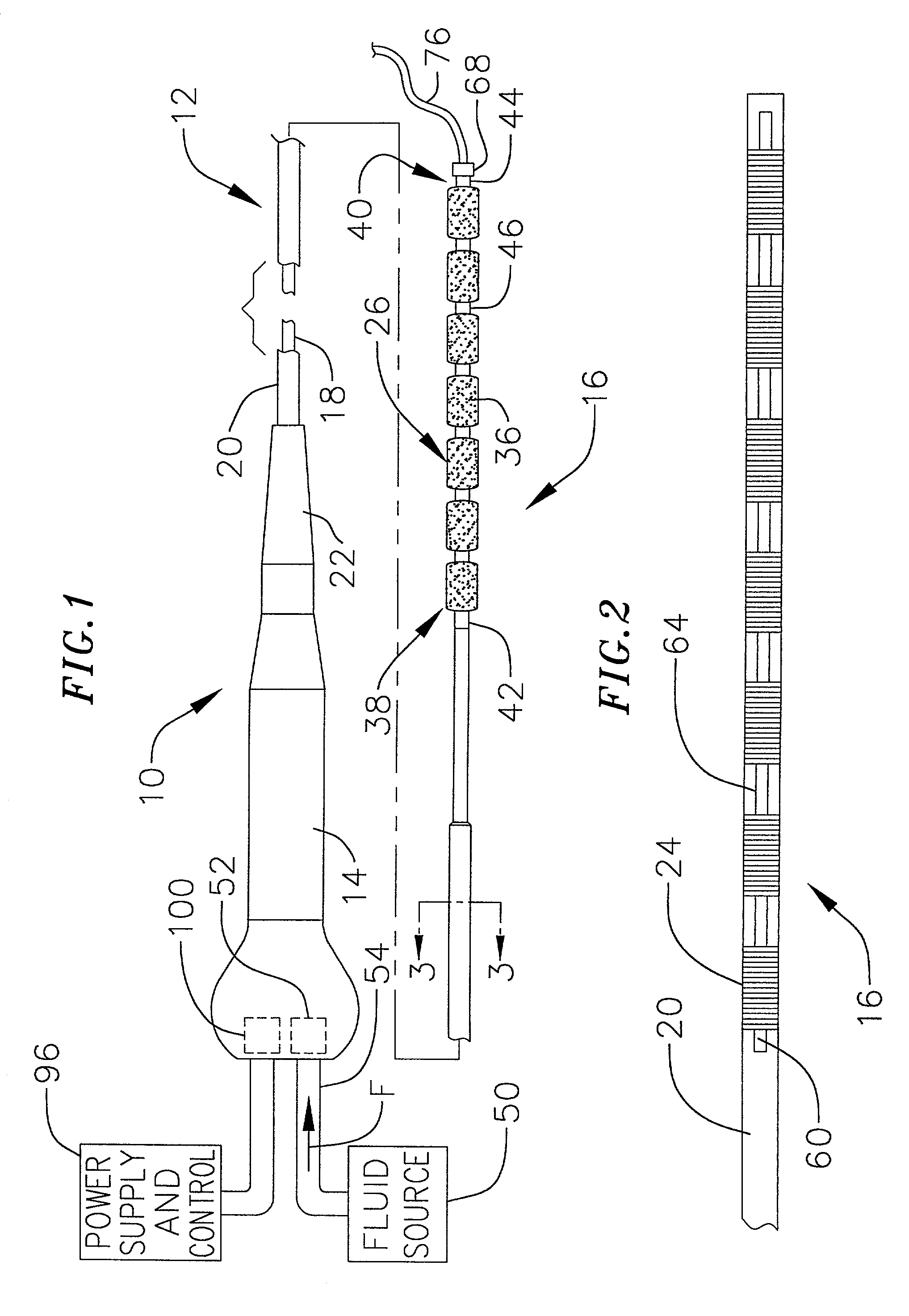 Fluid cooled apparatus for supporting diagnostic and therapeutic elements in contact with tissue