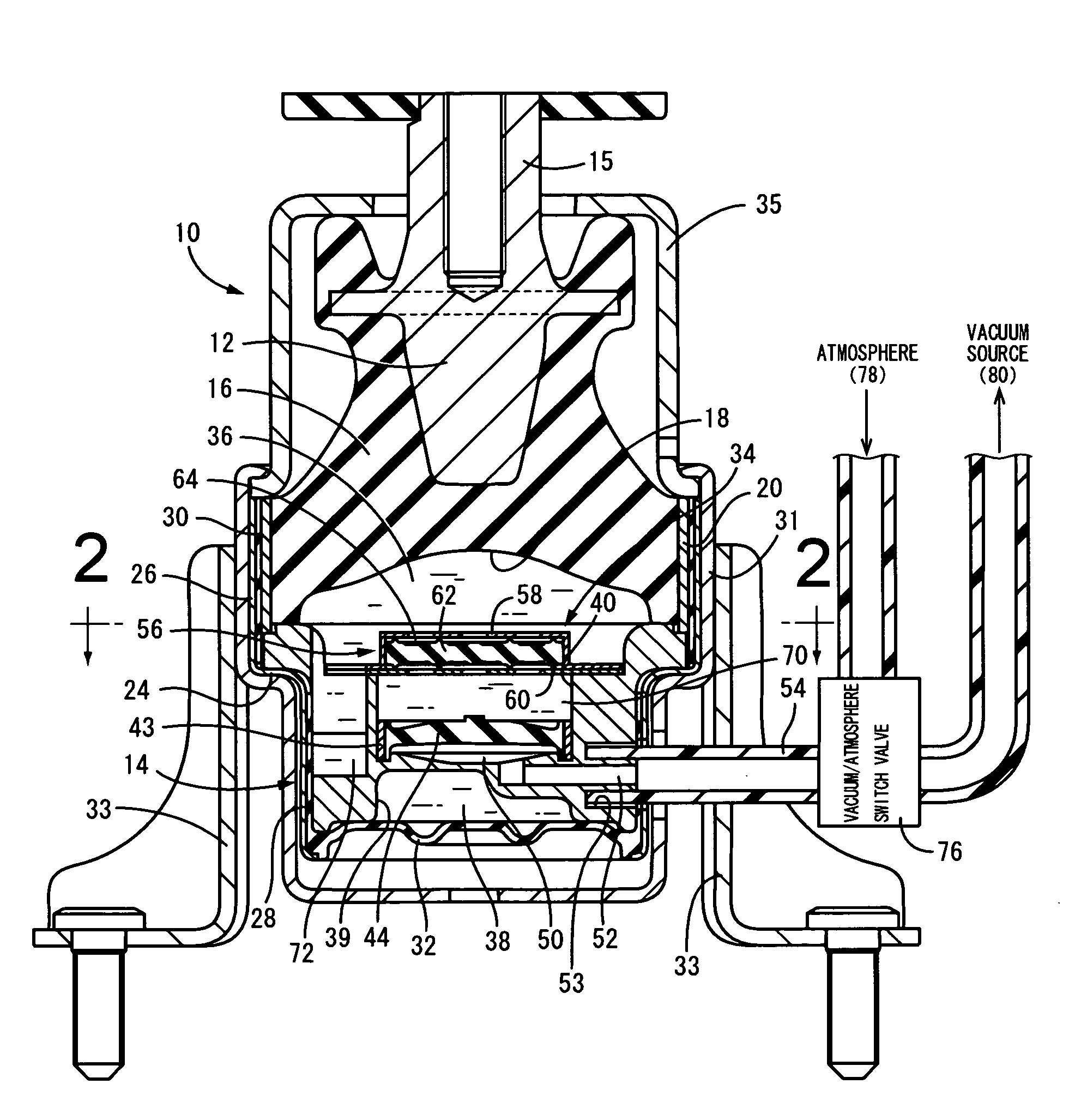 Fluid-filled vibration damping device