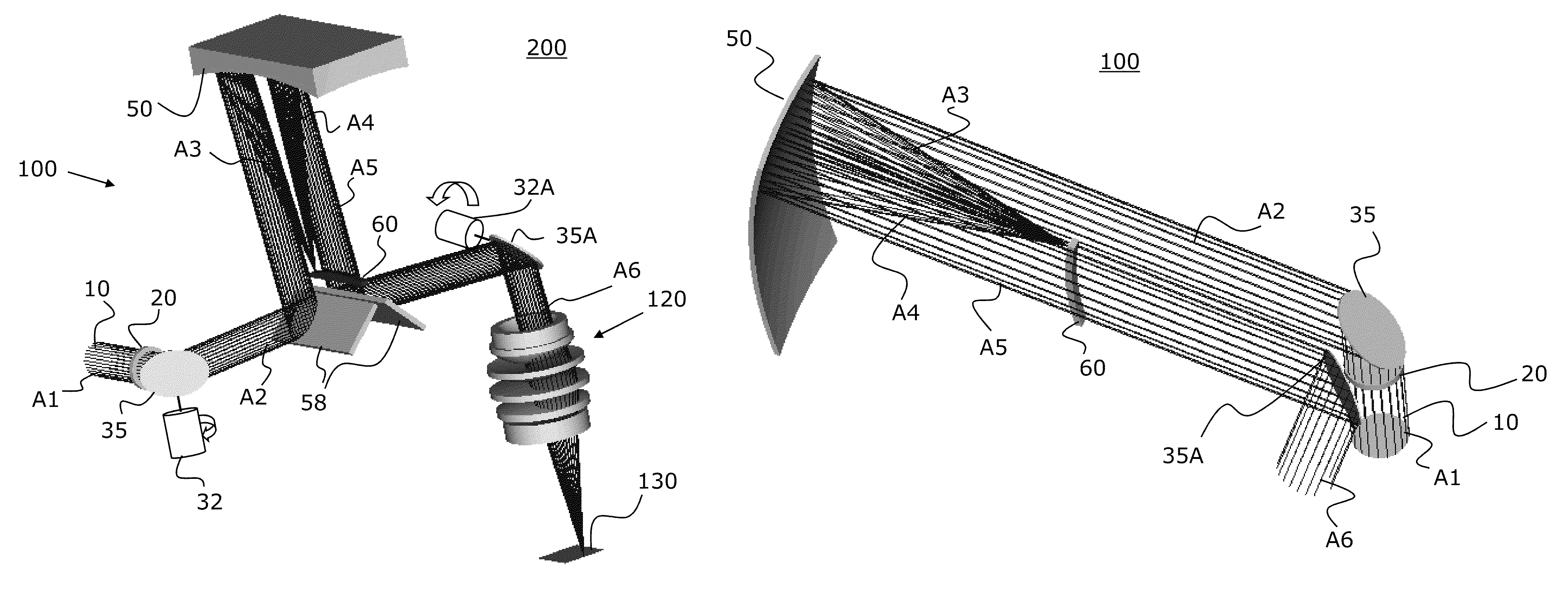 Concentric afocal beam relay