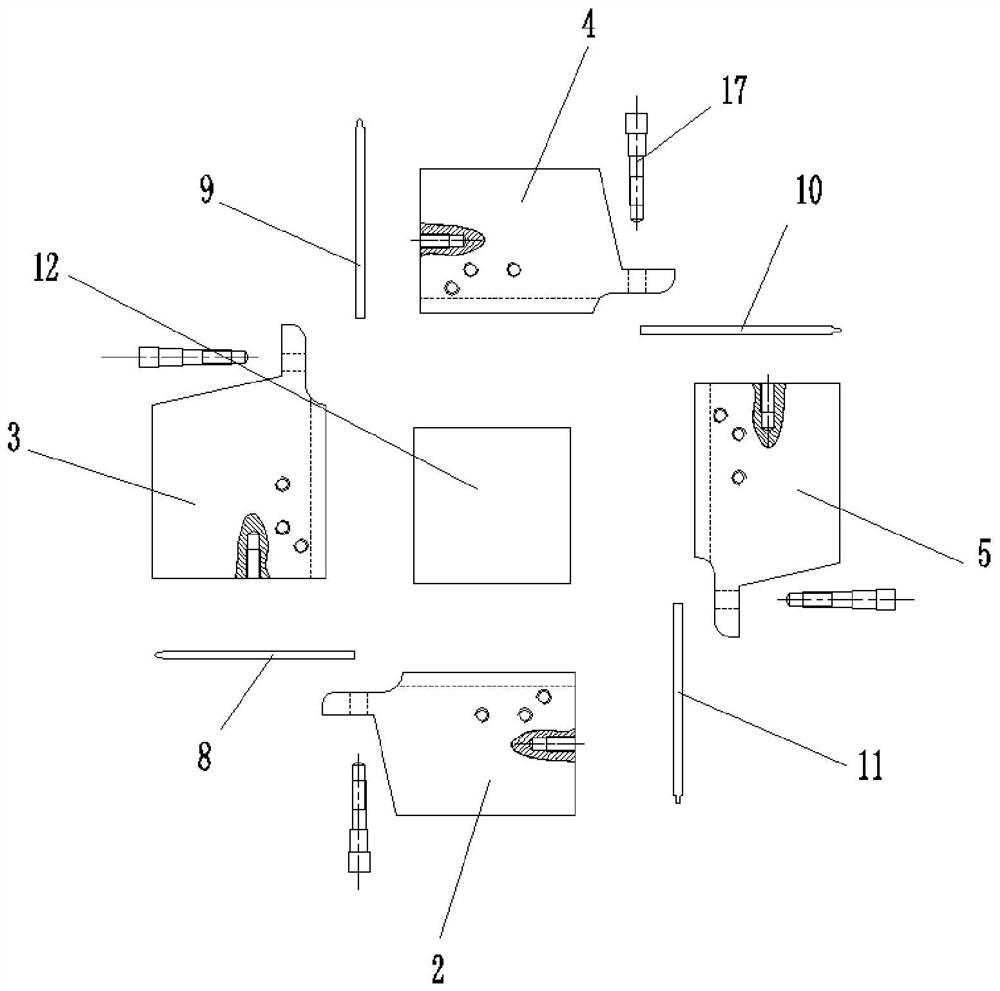 A fixture and assembly method for unloading a two-rigid and one-soft true triaxial testing machine