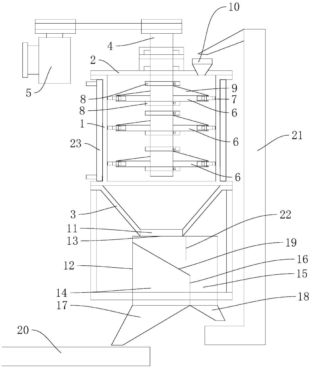 Grinding device for manufacturing metal powder and working method thereof