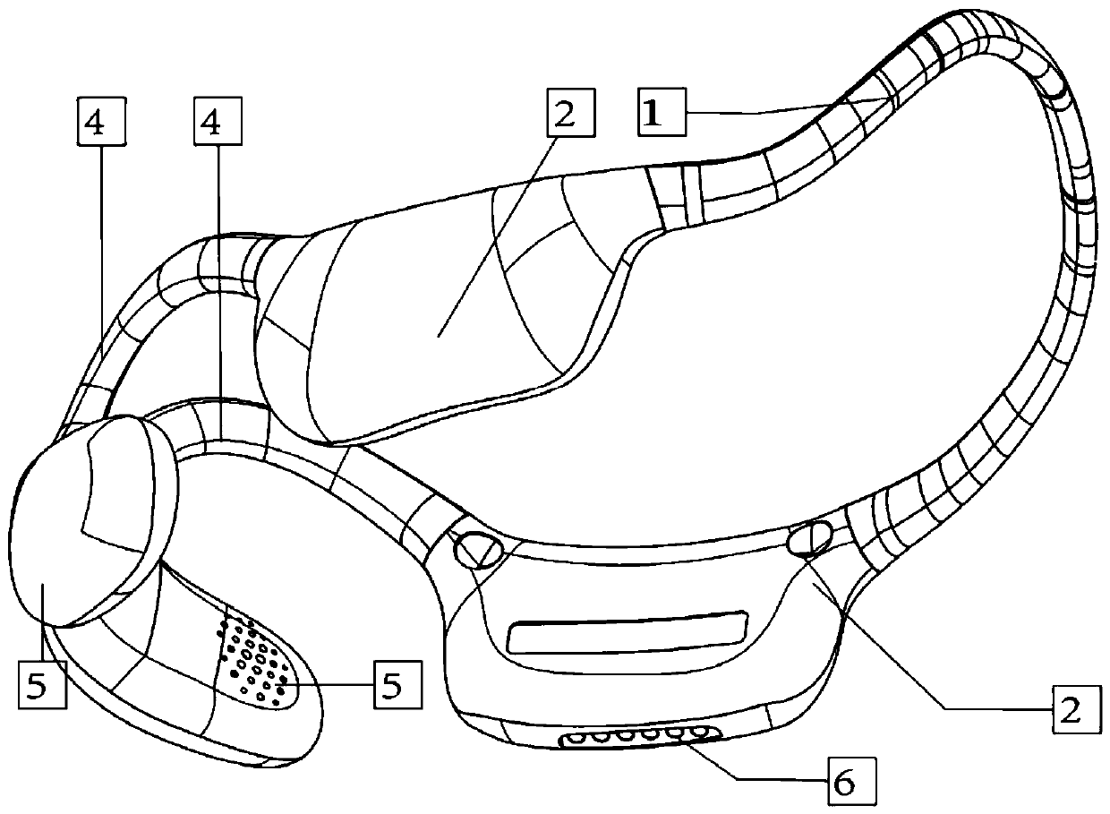 Head-mounted audio guide and positioning audio guiding method