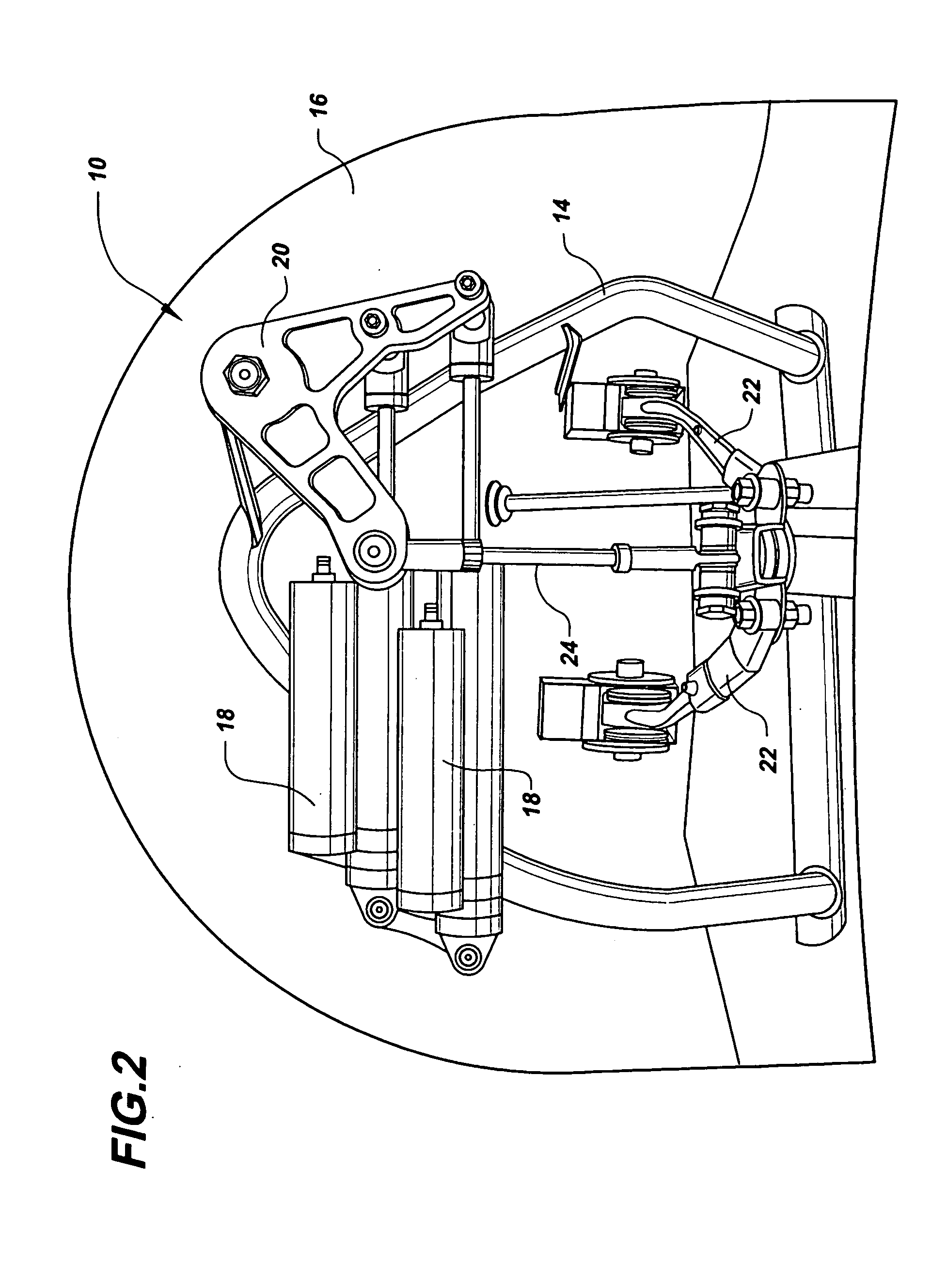 Horizontal shock suspension system