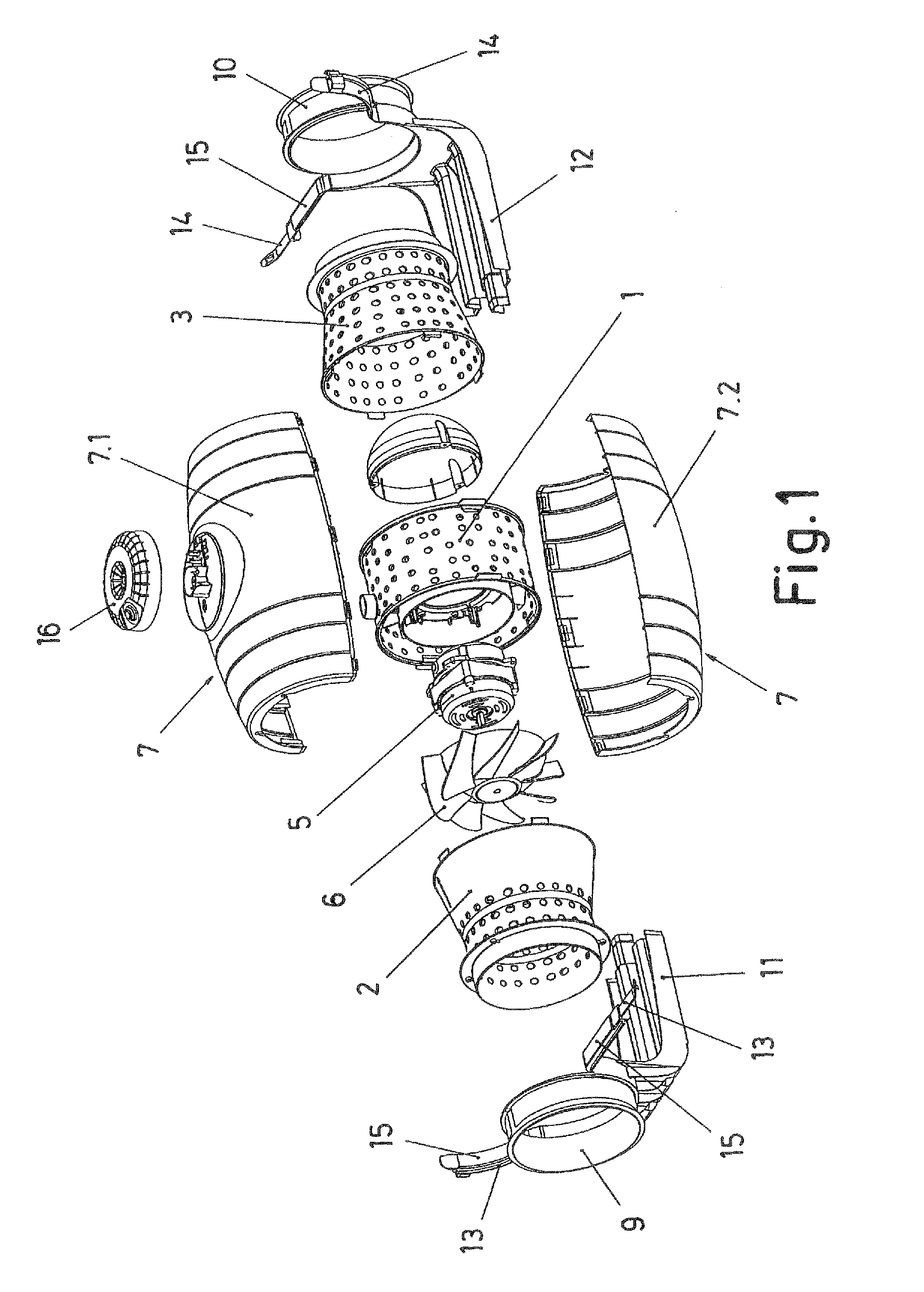 Sound-proofed helicocentrifugal fan