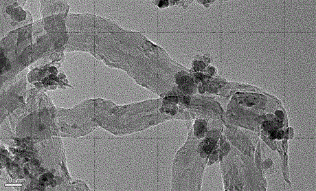 Amino- and thiol-modified magnetic carbon nanotube composite material and preparation method