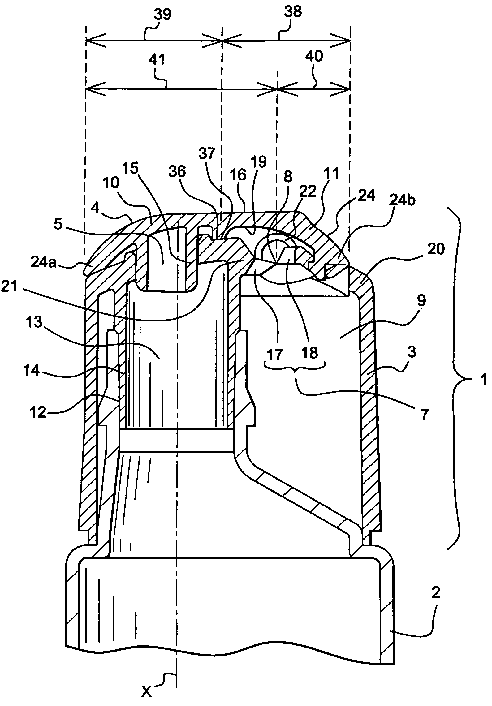 Closure and dispensing device