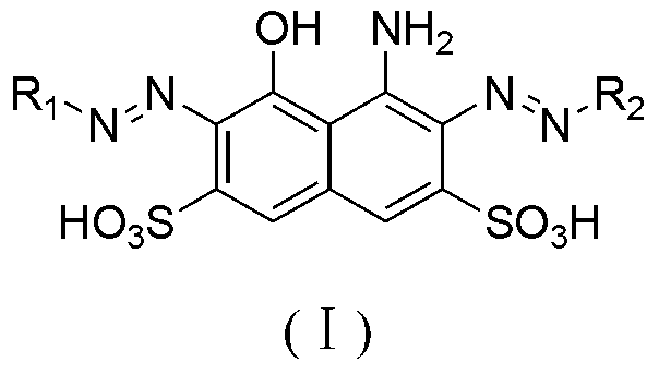 High-performance polyazo green reactive dye and synthesis and application of dye mixture