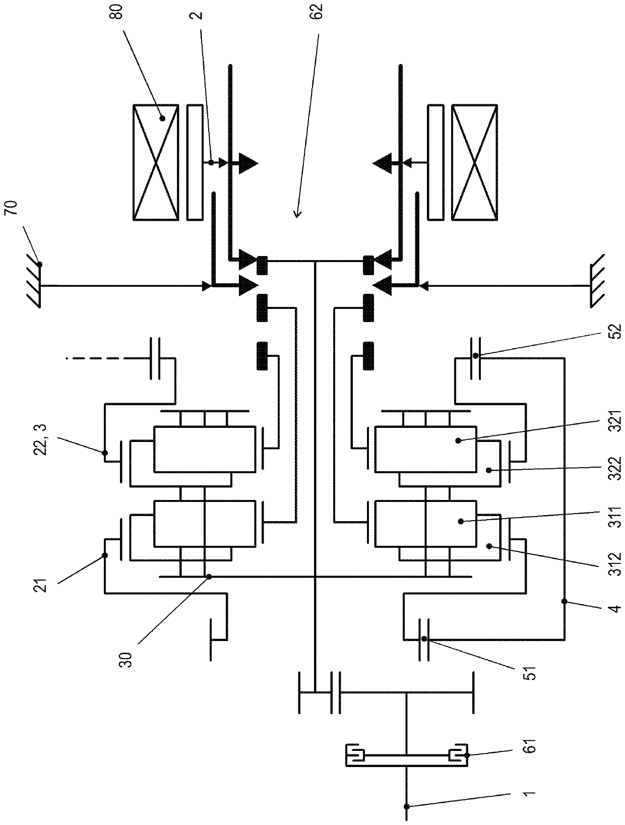 A drive assembly used for a hybrid vehicle