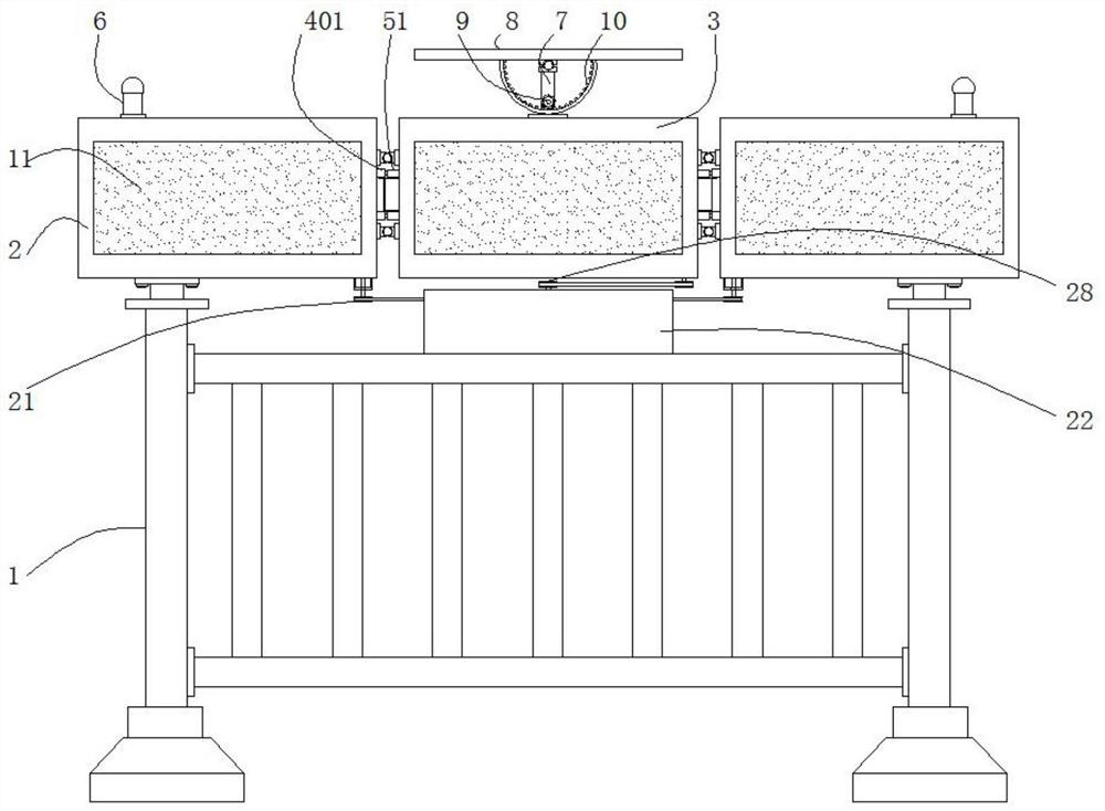 Warning device with good protection effect for foldable new energy traffic guardrail